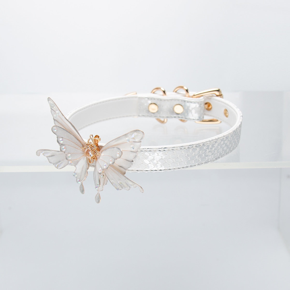 Pure Pearl White Butterfly Choker Collar